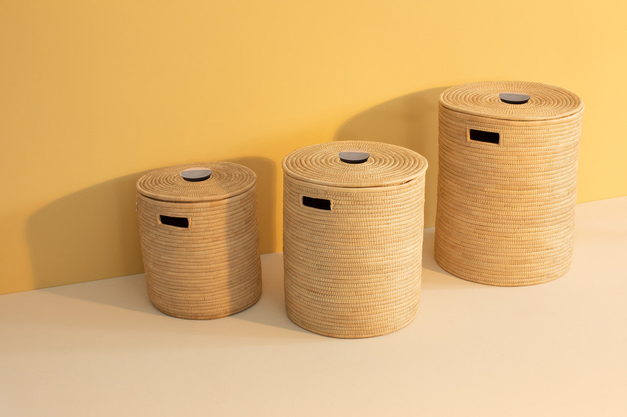 Malawi Basket with Wooden Handle - Small
