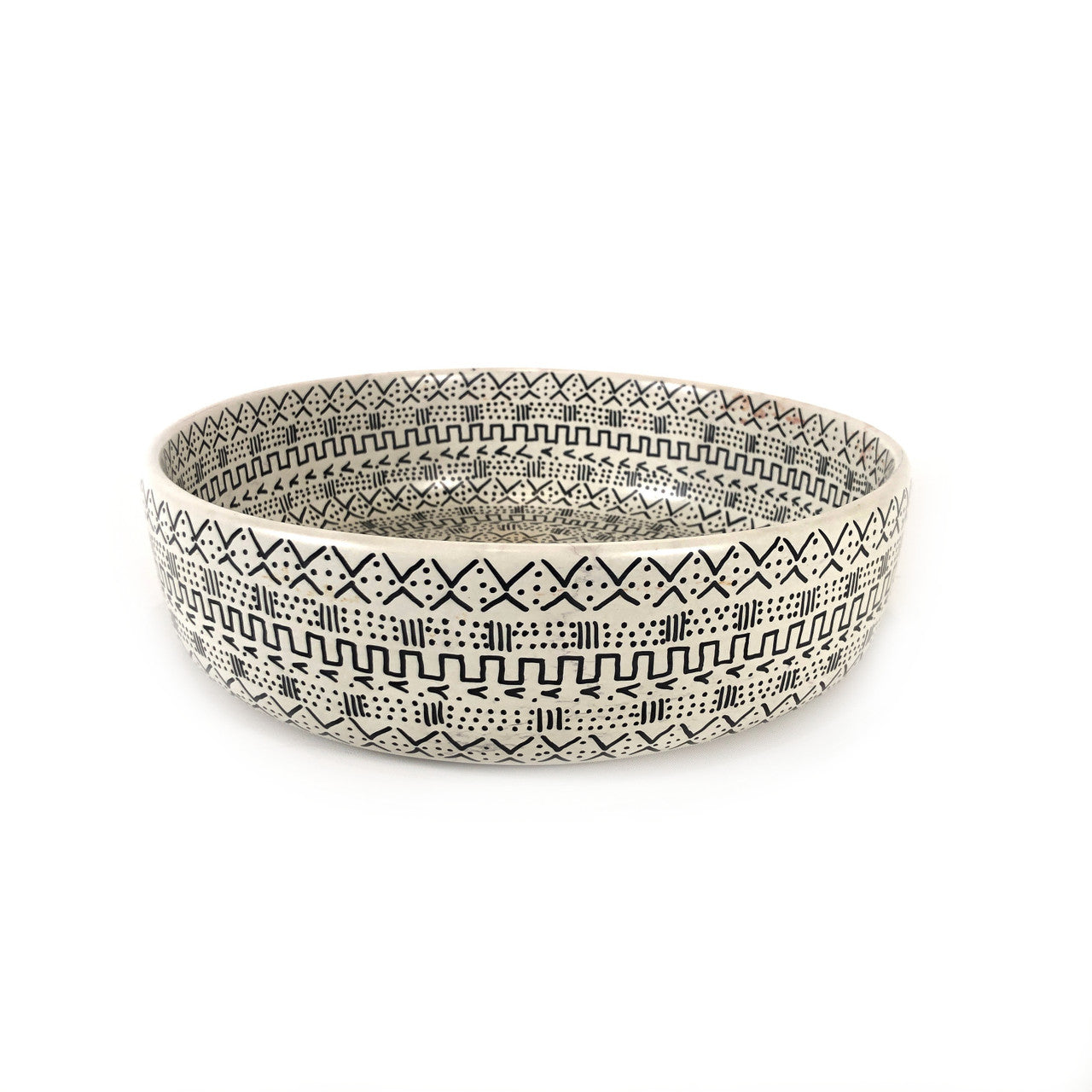 natural mud cloth print bowl