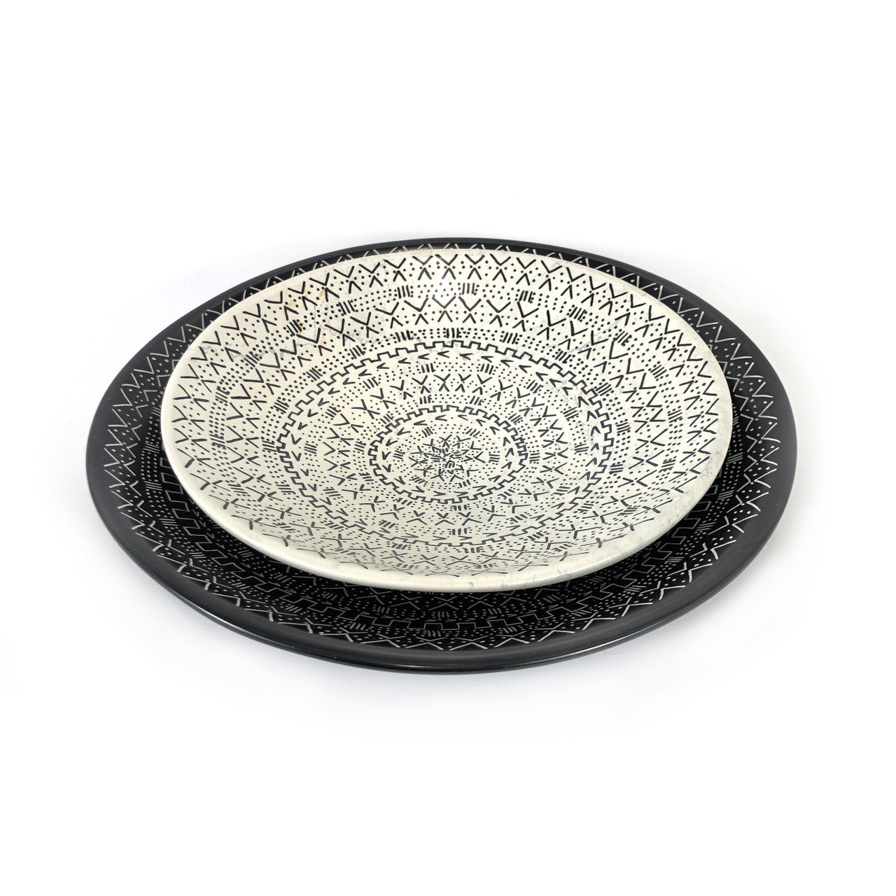 ivory mudcloth pattern platter