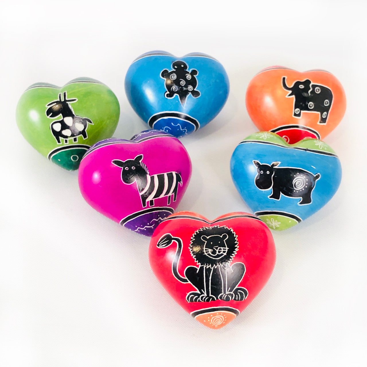 funky african animal hearts