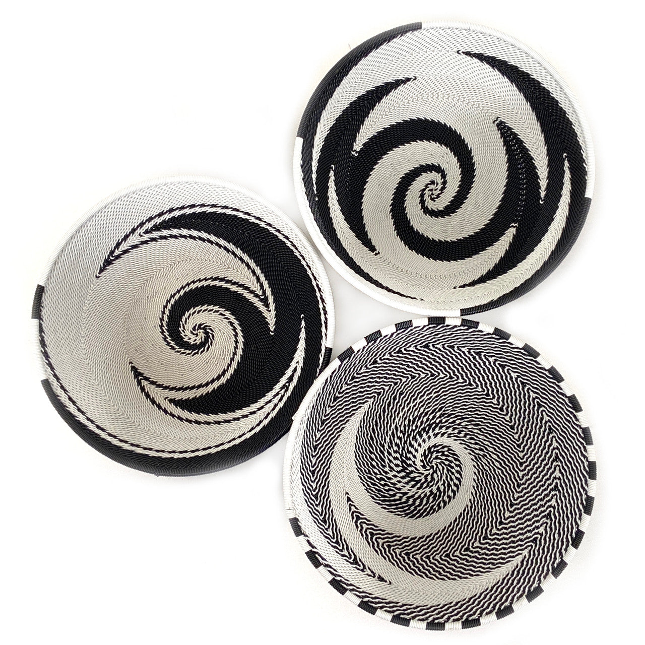 black and white basket bowls from South Africa