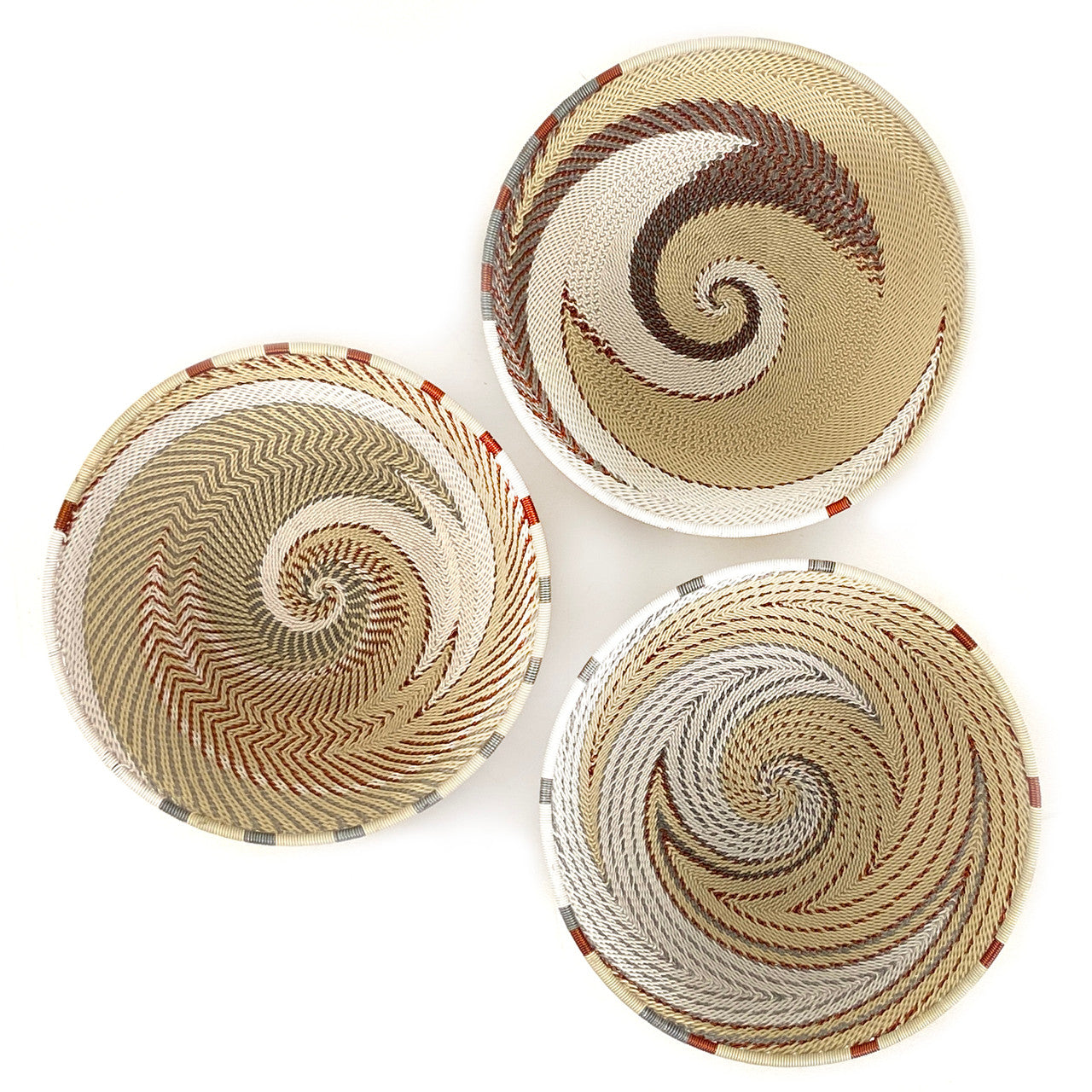 desert colors insipire these wire basket bowl from South Africa