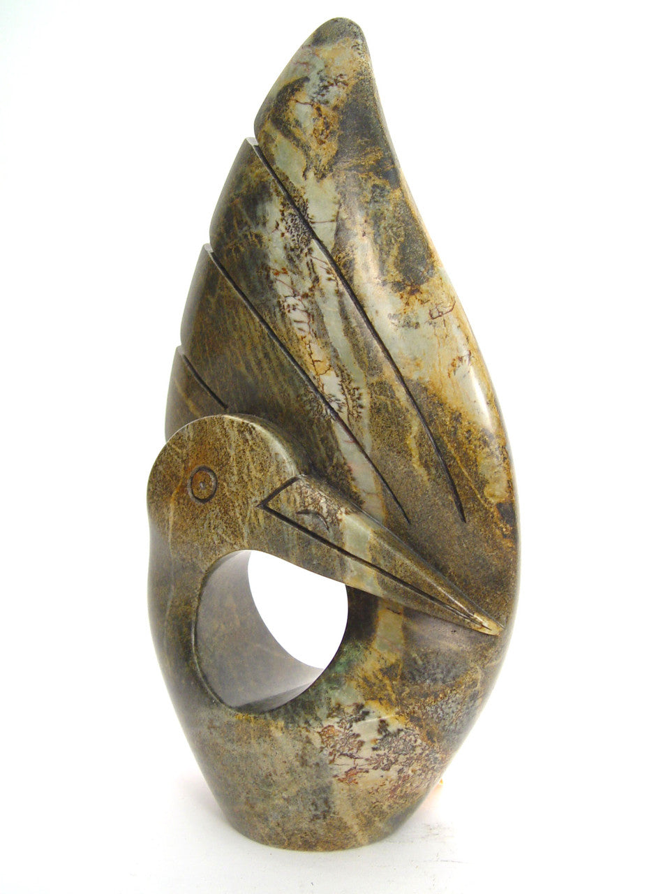 three quarter view of stone bird from ZImbabwe