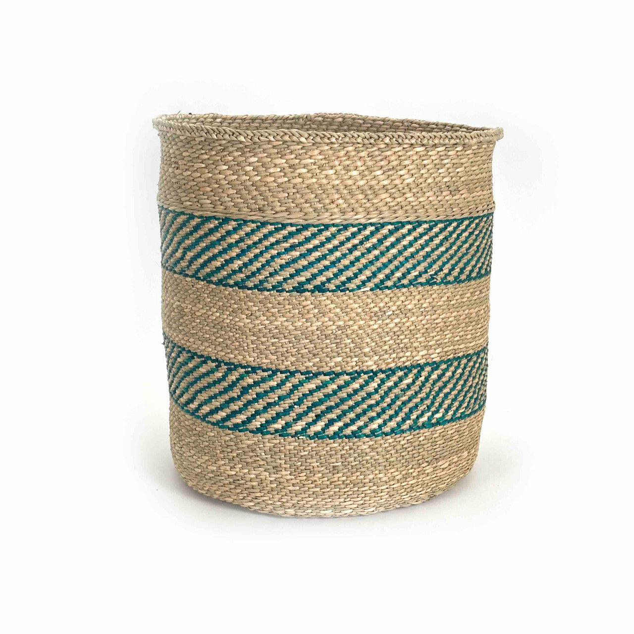 Iringa basket with teal stripe extra large