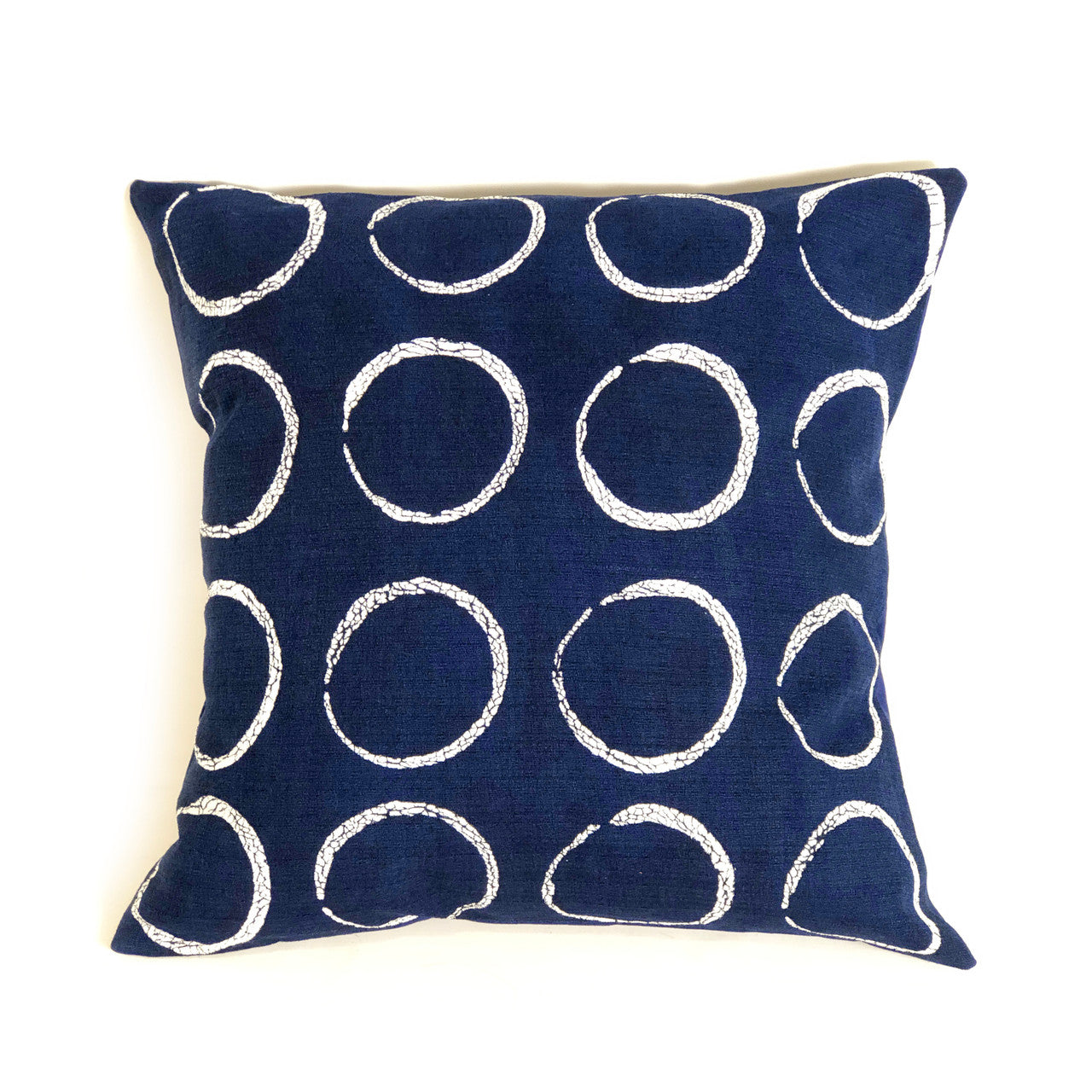 Indigo Blue Sadza pillow circles design