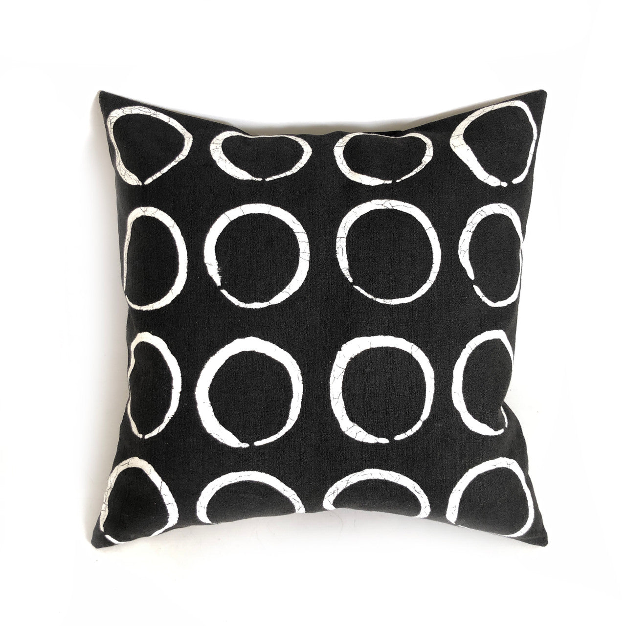 Ebony Black Sadza pillow circles pattern