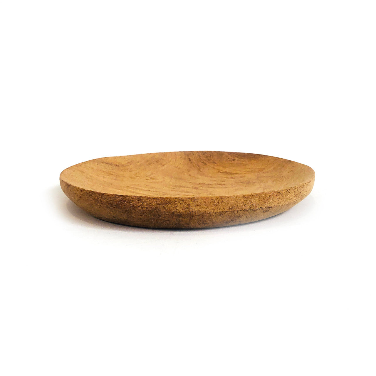 round teak serving platter profile