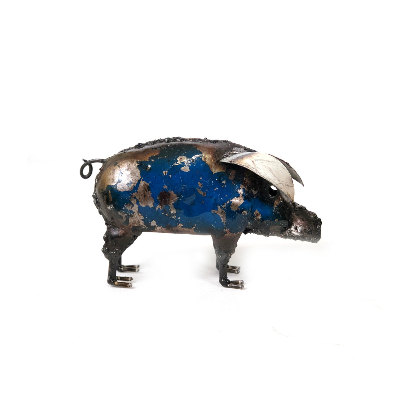 Cute Piggy recycled colorful metal - small