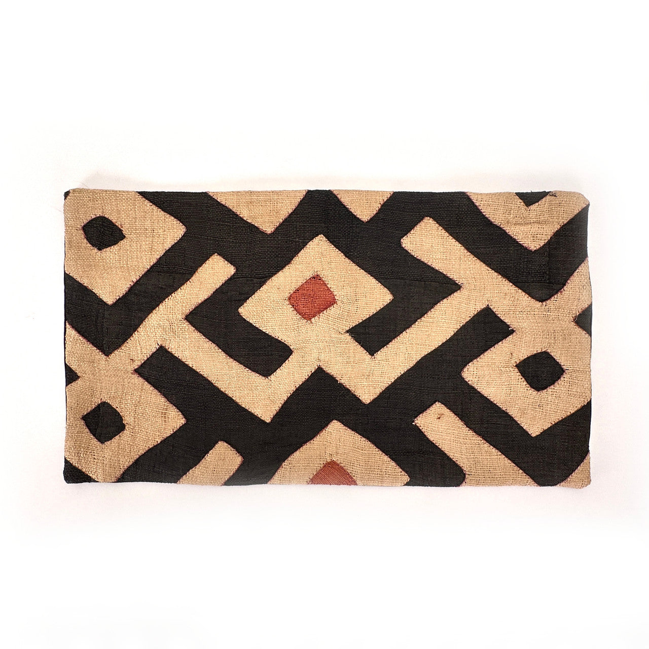 variation with red on weaving rectangular pillow