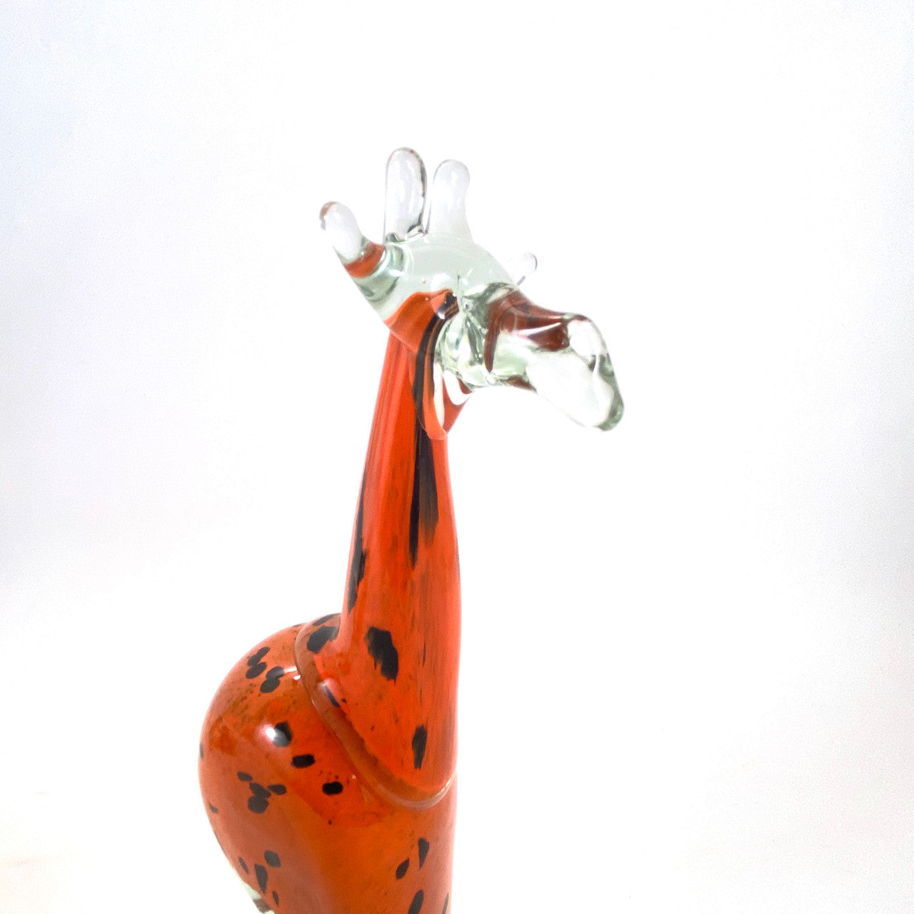 x large orange recycled glass giraffe detail