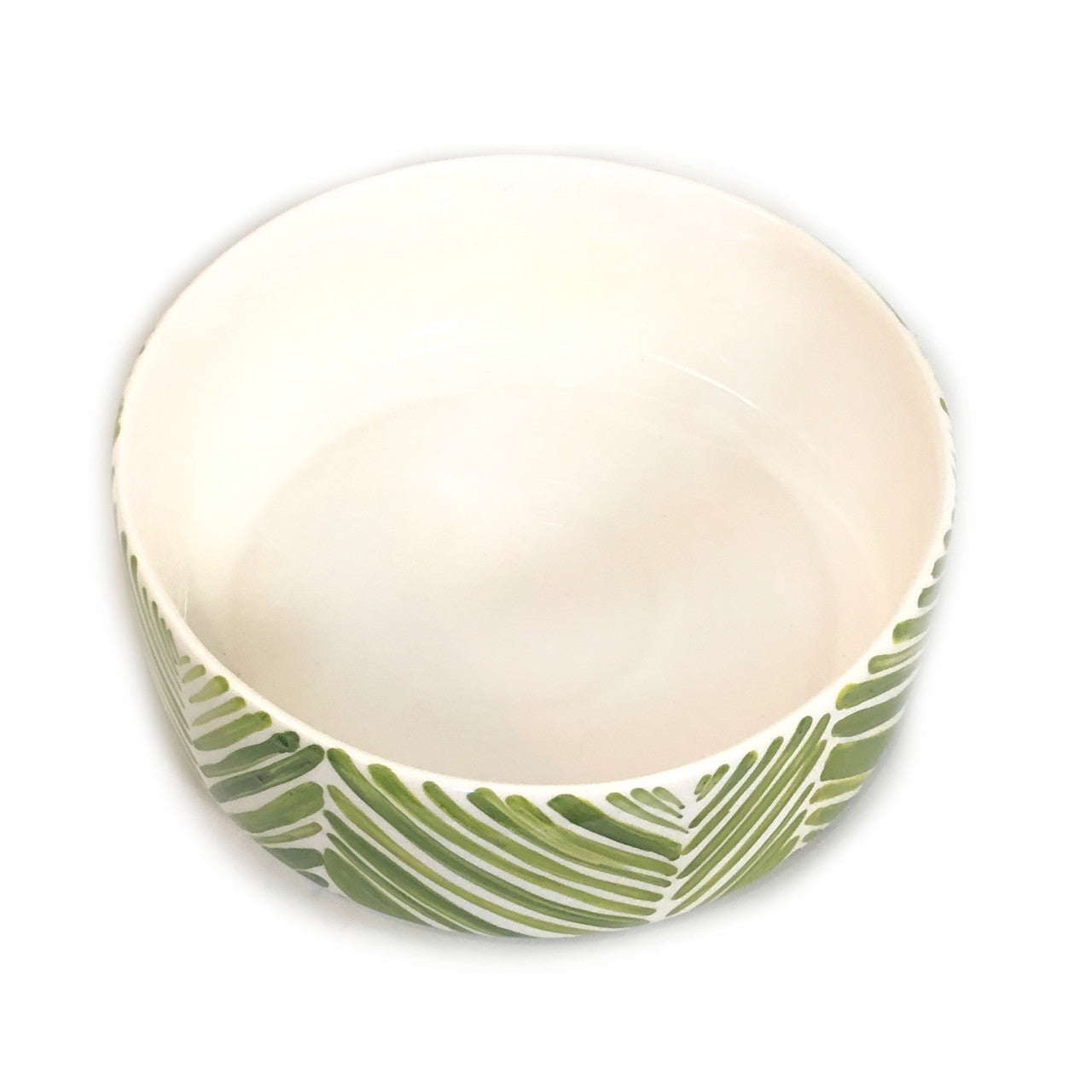 wide shallow green bamboo leaves bowl