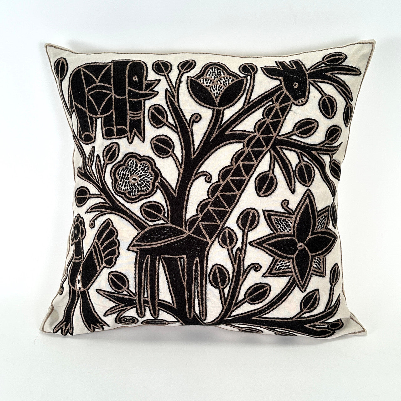 Ivory and black pillow from South Africa
