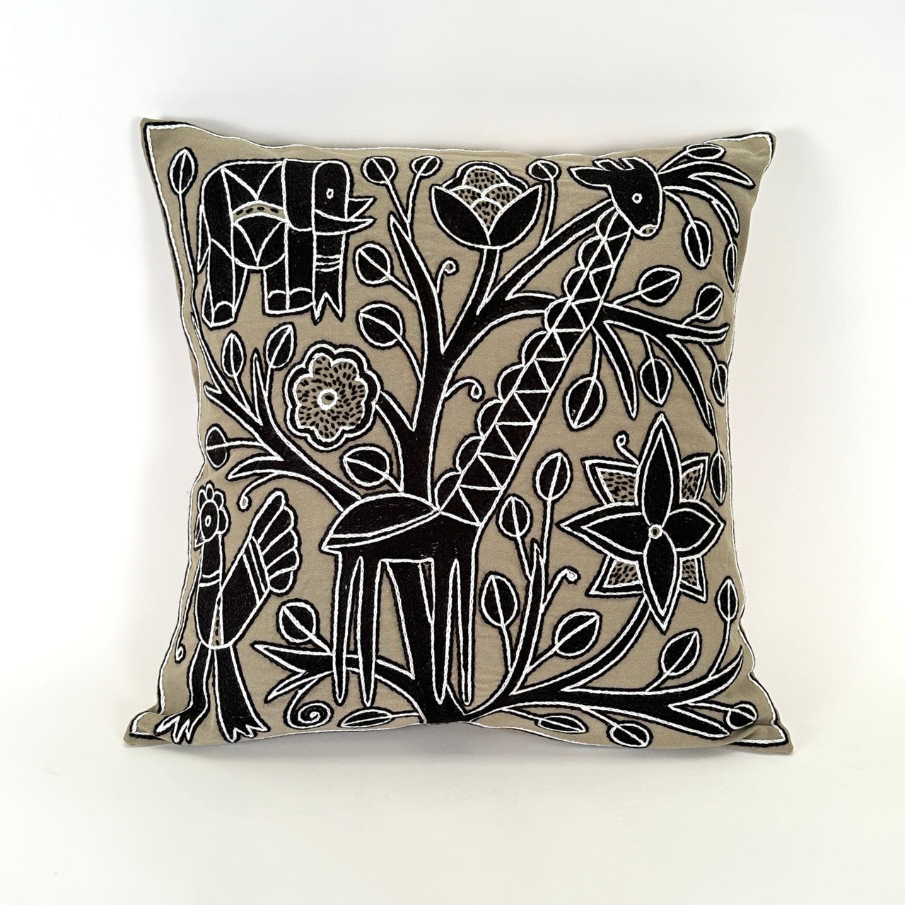 Beige and black Giraffe pillow