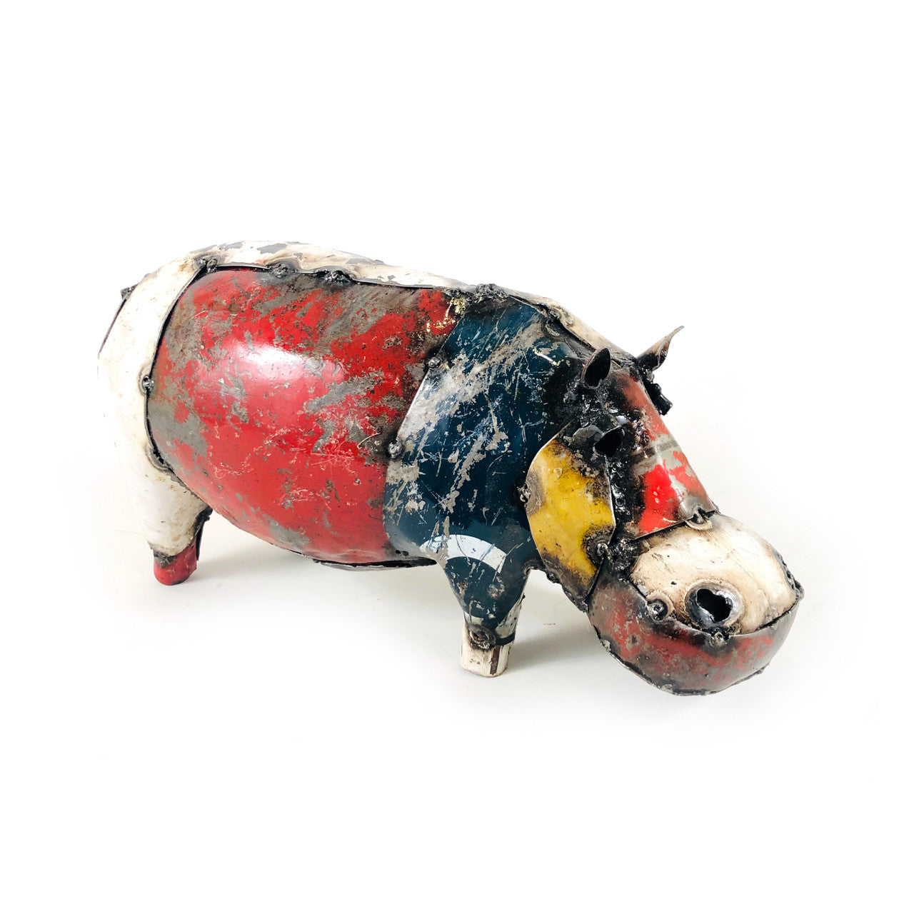 Recycled metal hippo medium