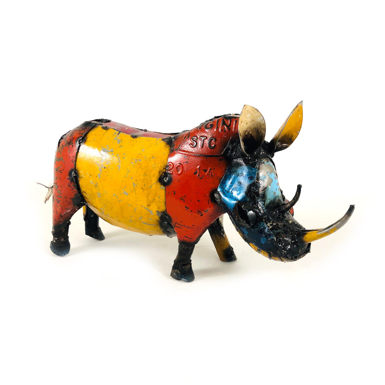 recycled metal rhino medium