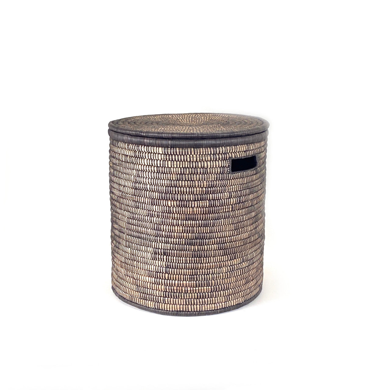 Black and natural cylinder basket