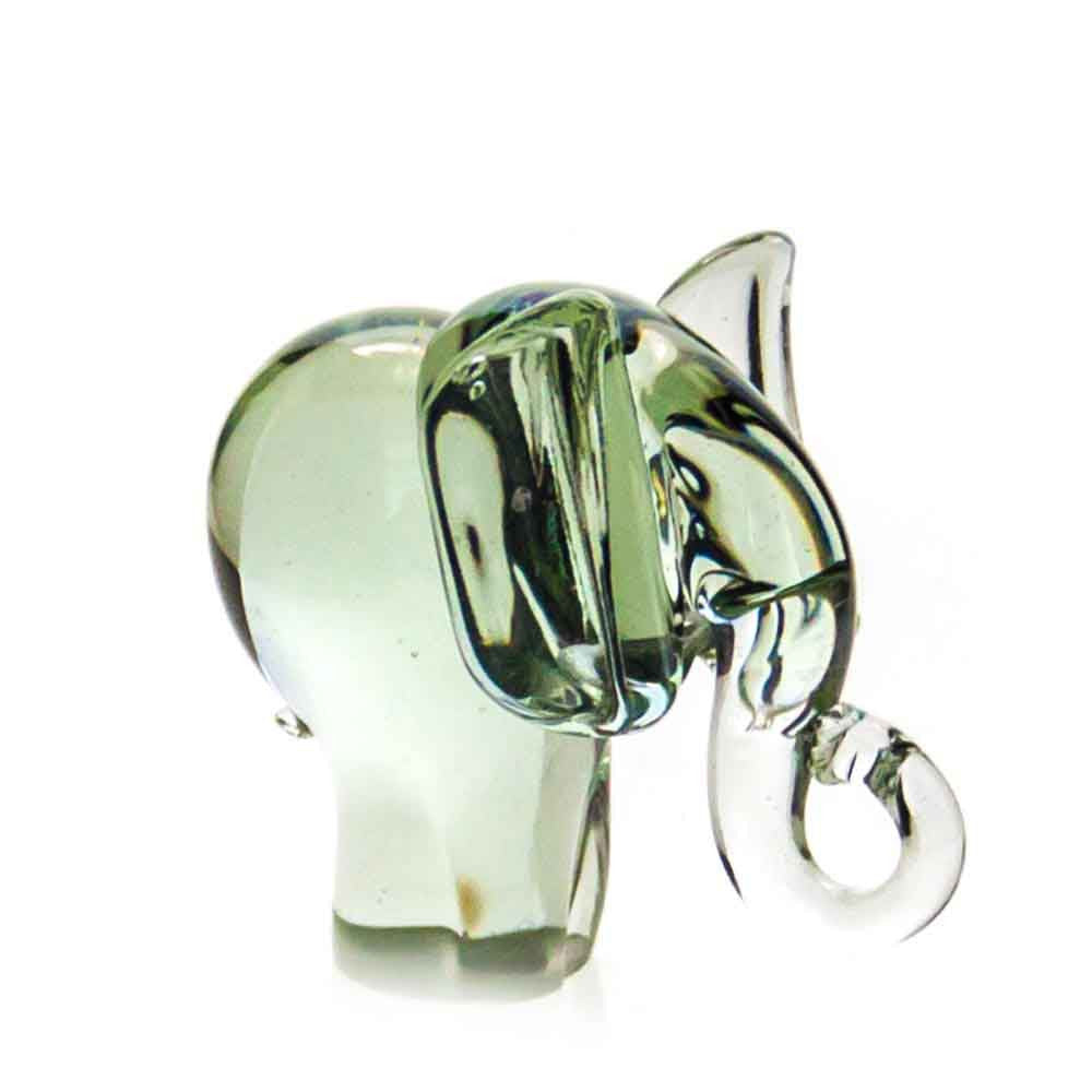 small recycled glass elephant