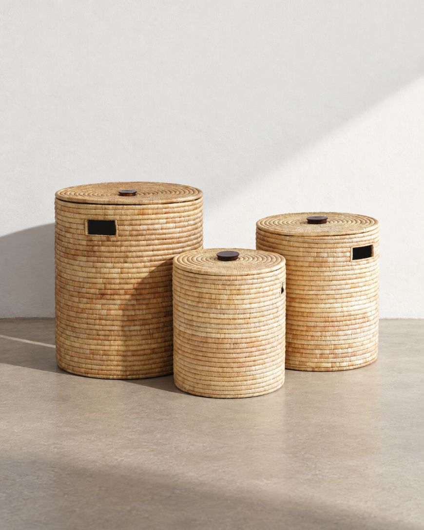 Malawi Baskets with Wooden Handle