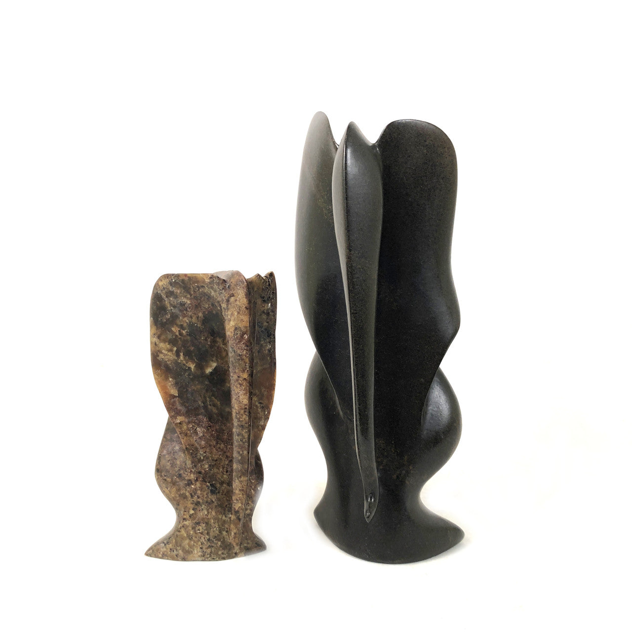 Serpentine elephant 8 and 12 inches side by side