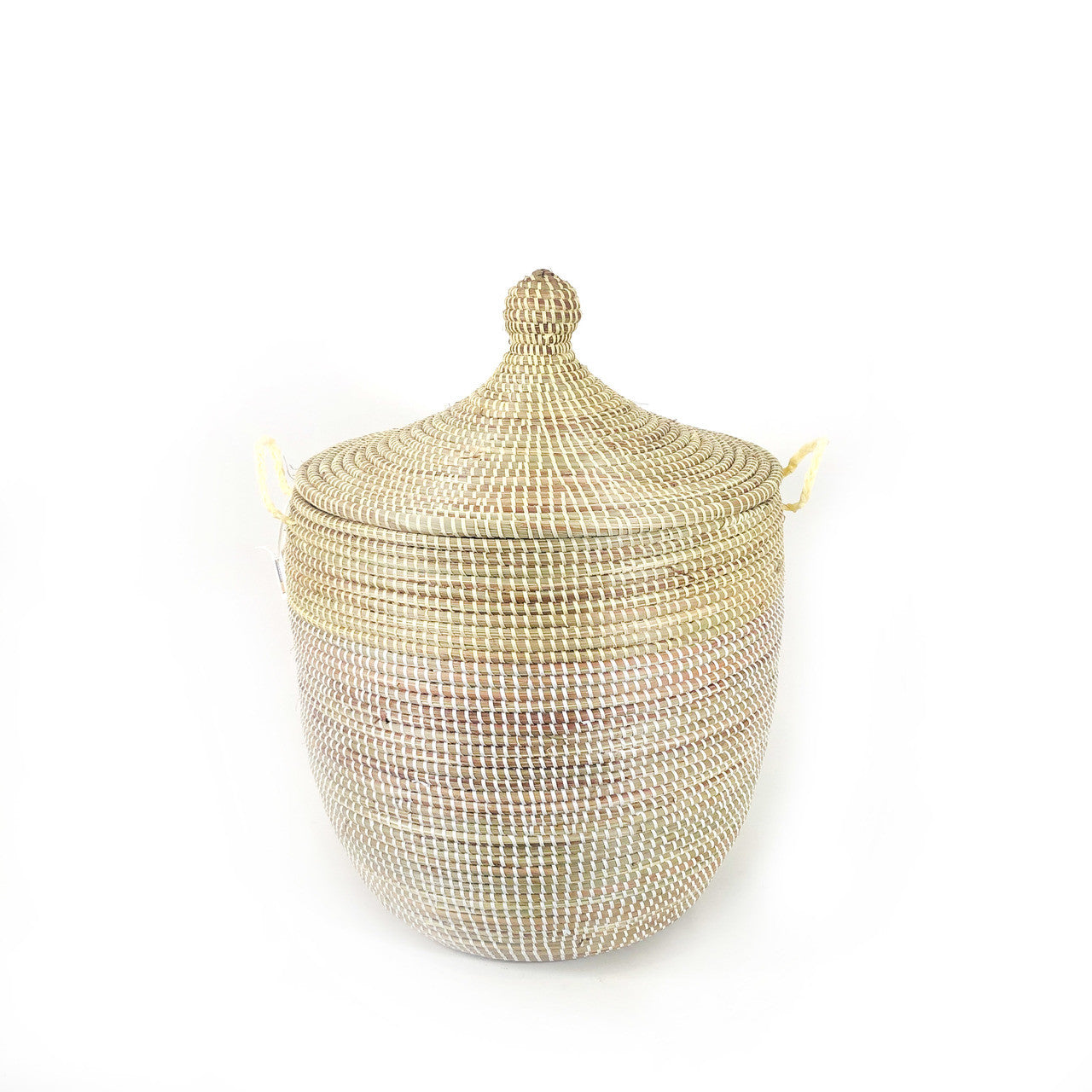 two tone basket, natural and white