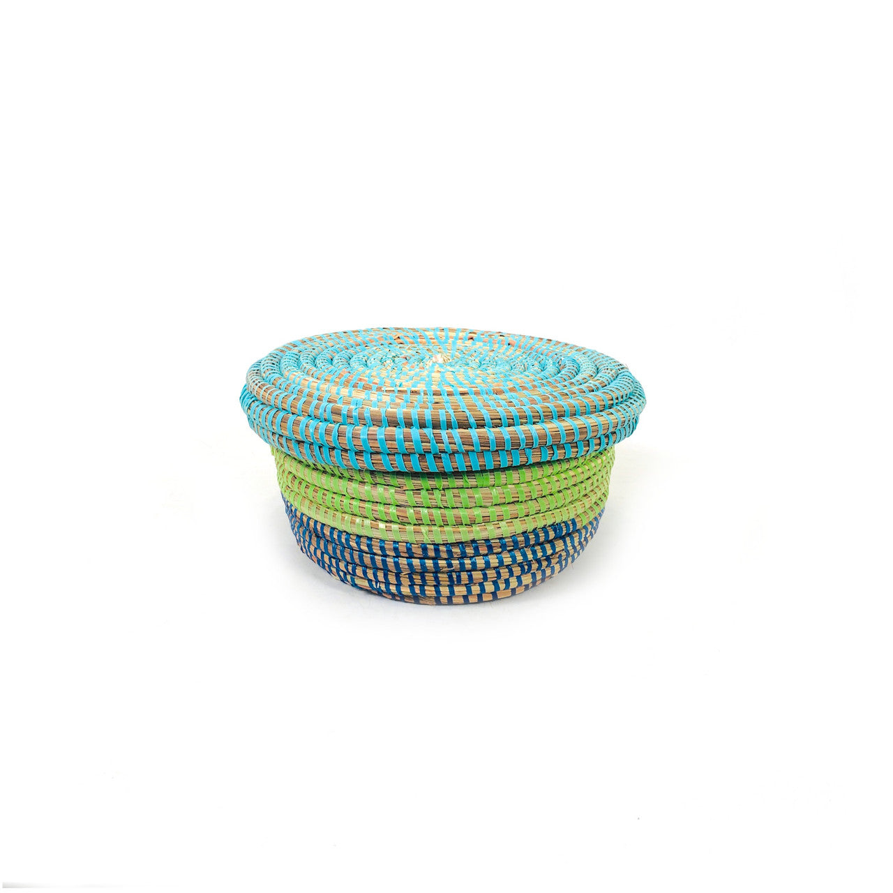 tiny basket in aqua colors