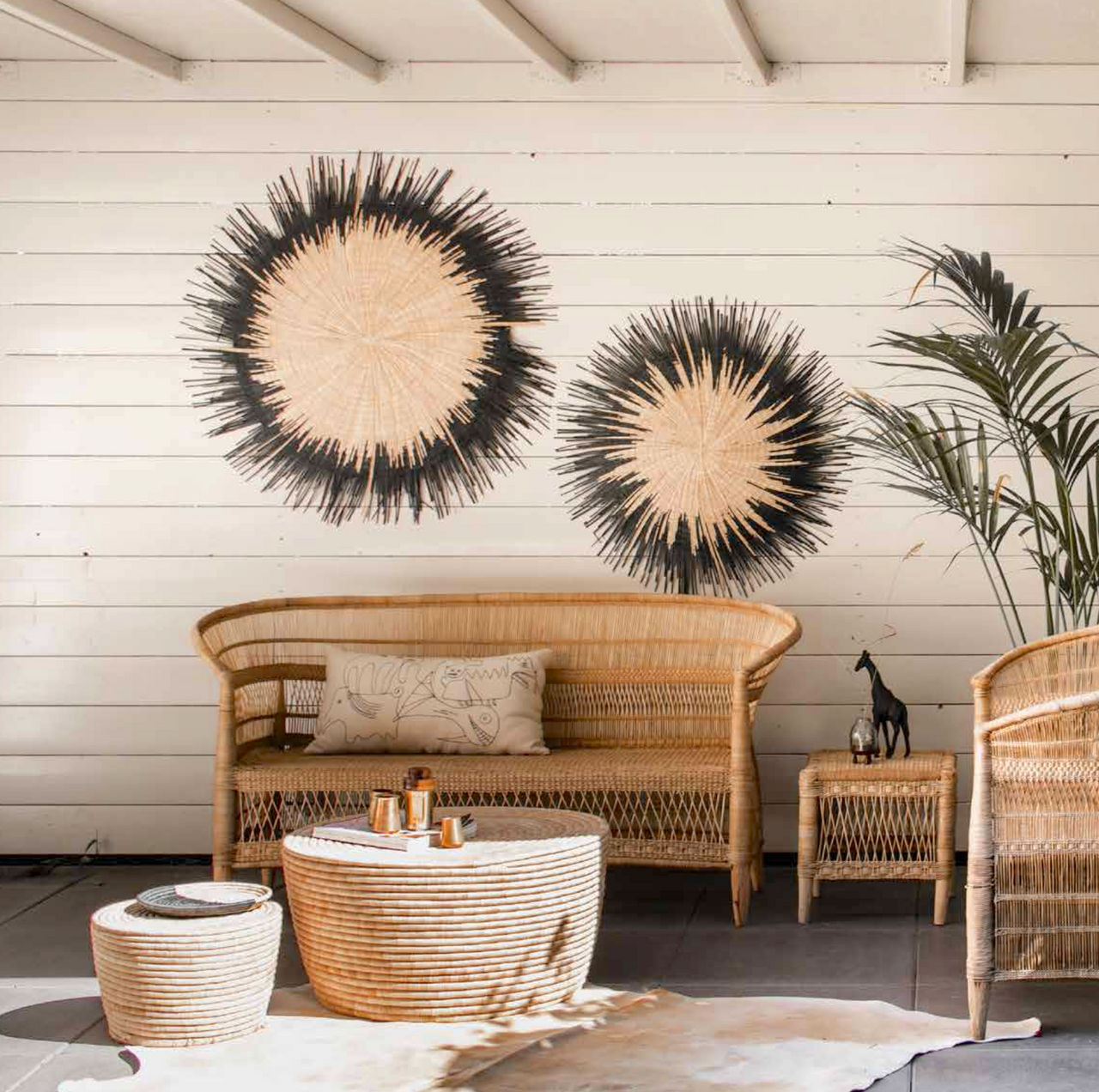 black and natural sun circles in two sizes