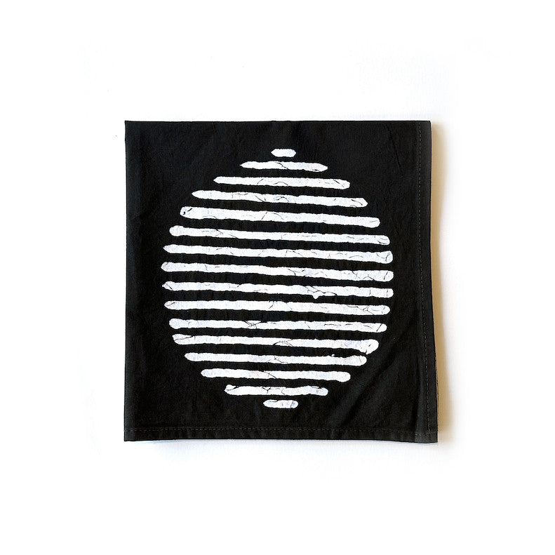 black striped napkin