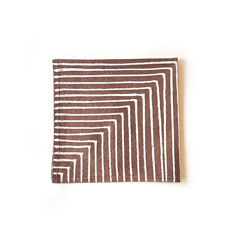 linear design sepia cotton napkin