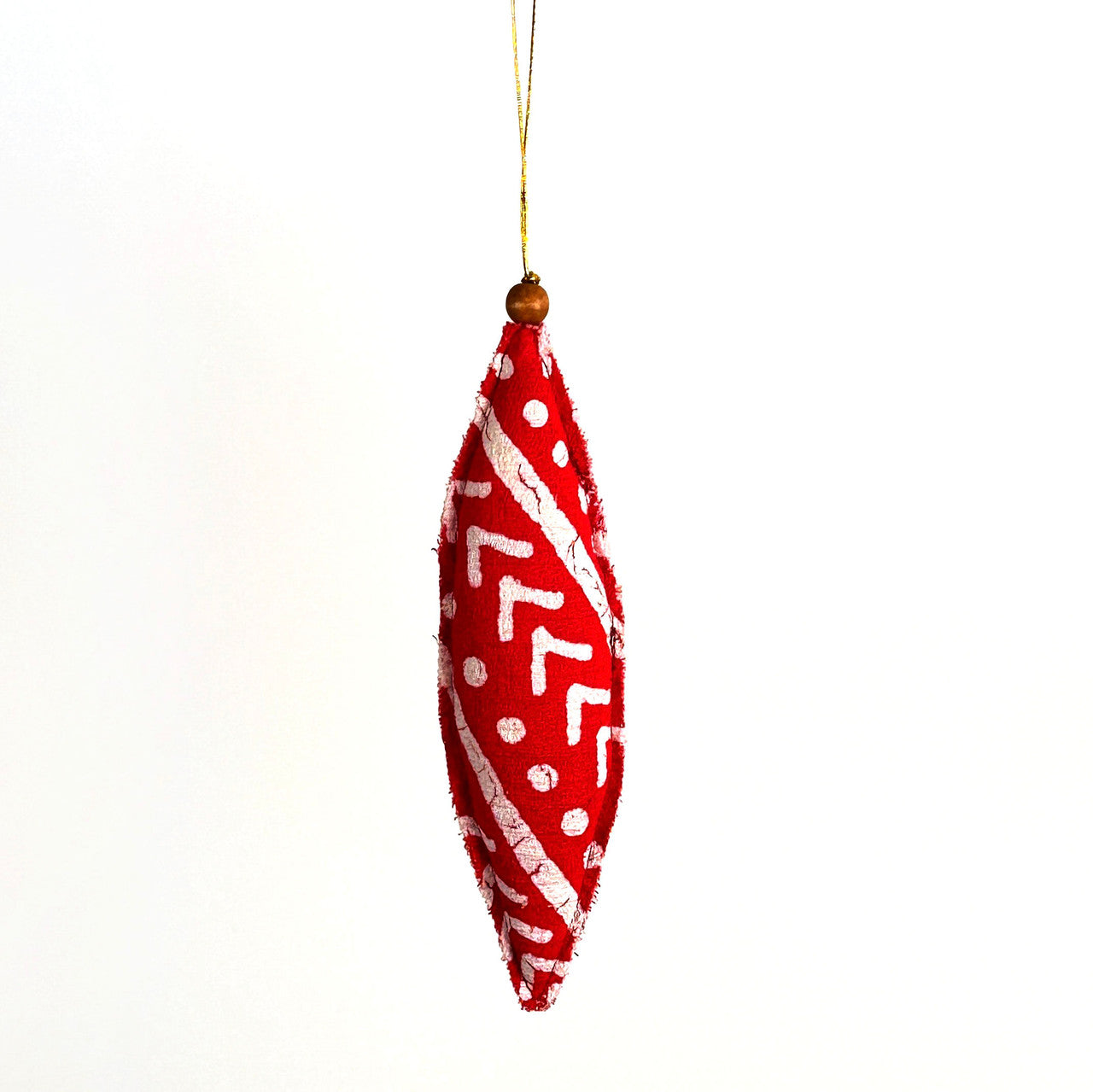 long finial red ornament made by hand in Africa