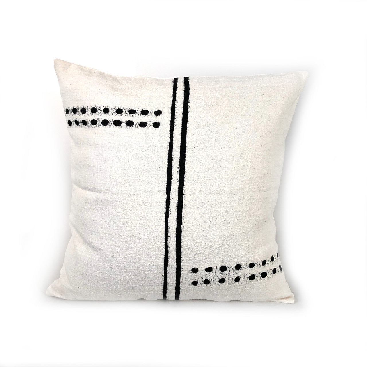 White Sadza pillow with dots and dashes design