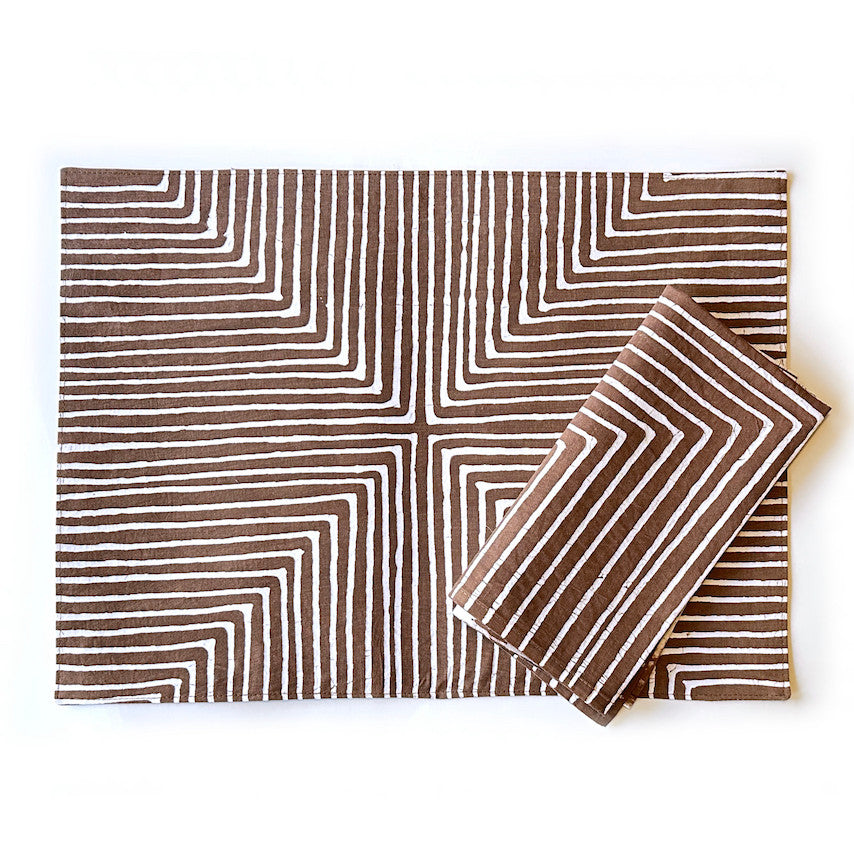 artisanal cotton napkin brown Africa