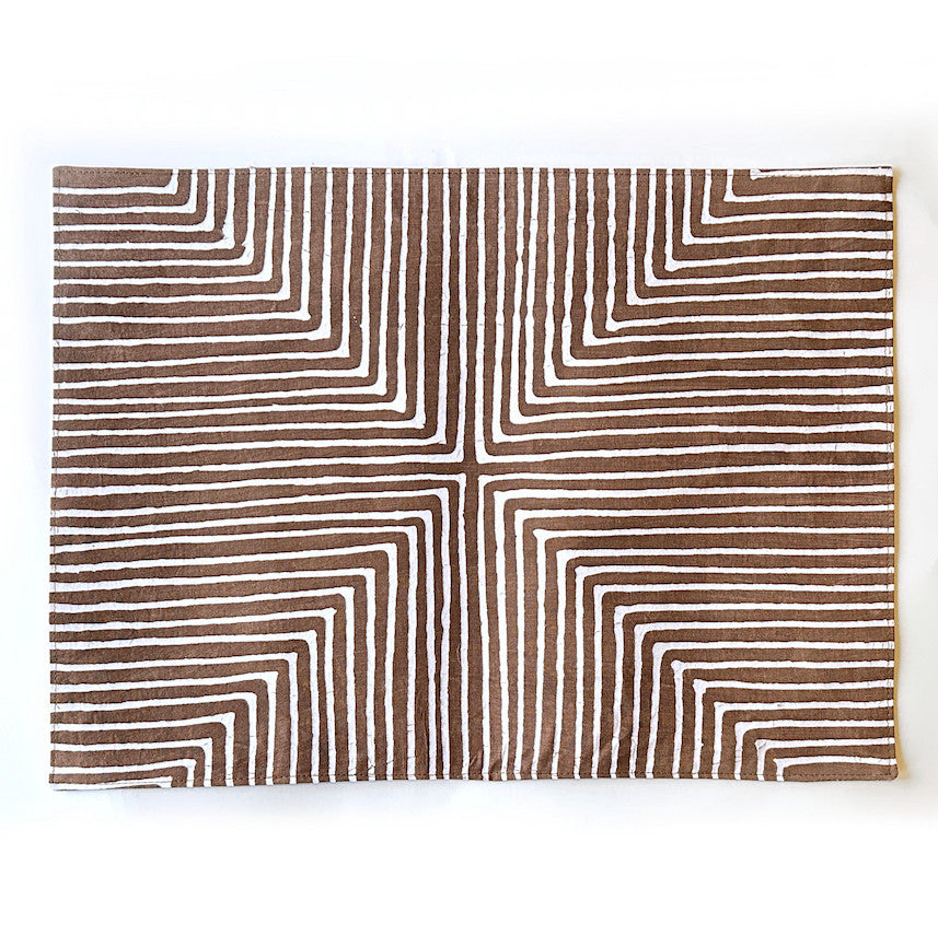 sepia ochre placemat with meeting lines