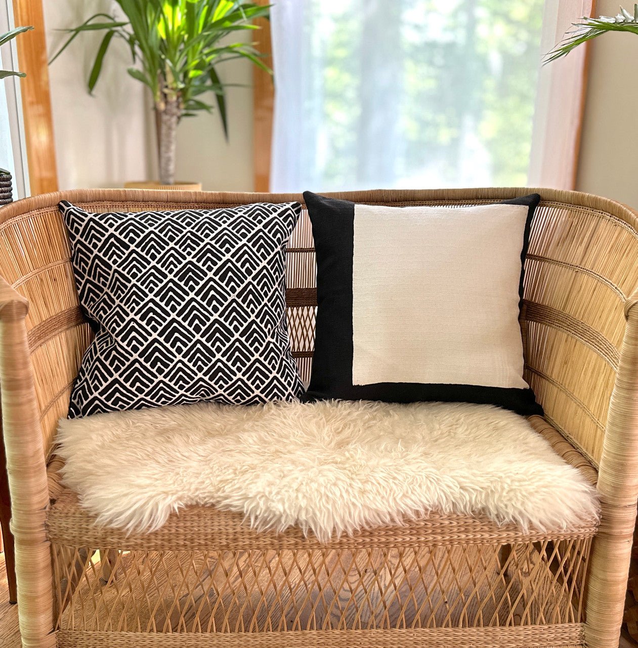 minimalist, monochromatic pillows