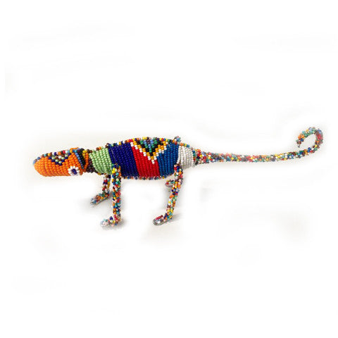 colorful chameleon with long tail