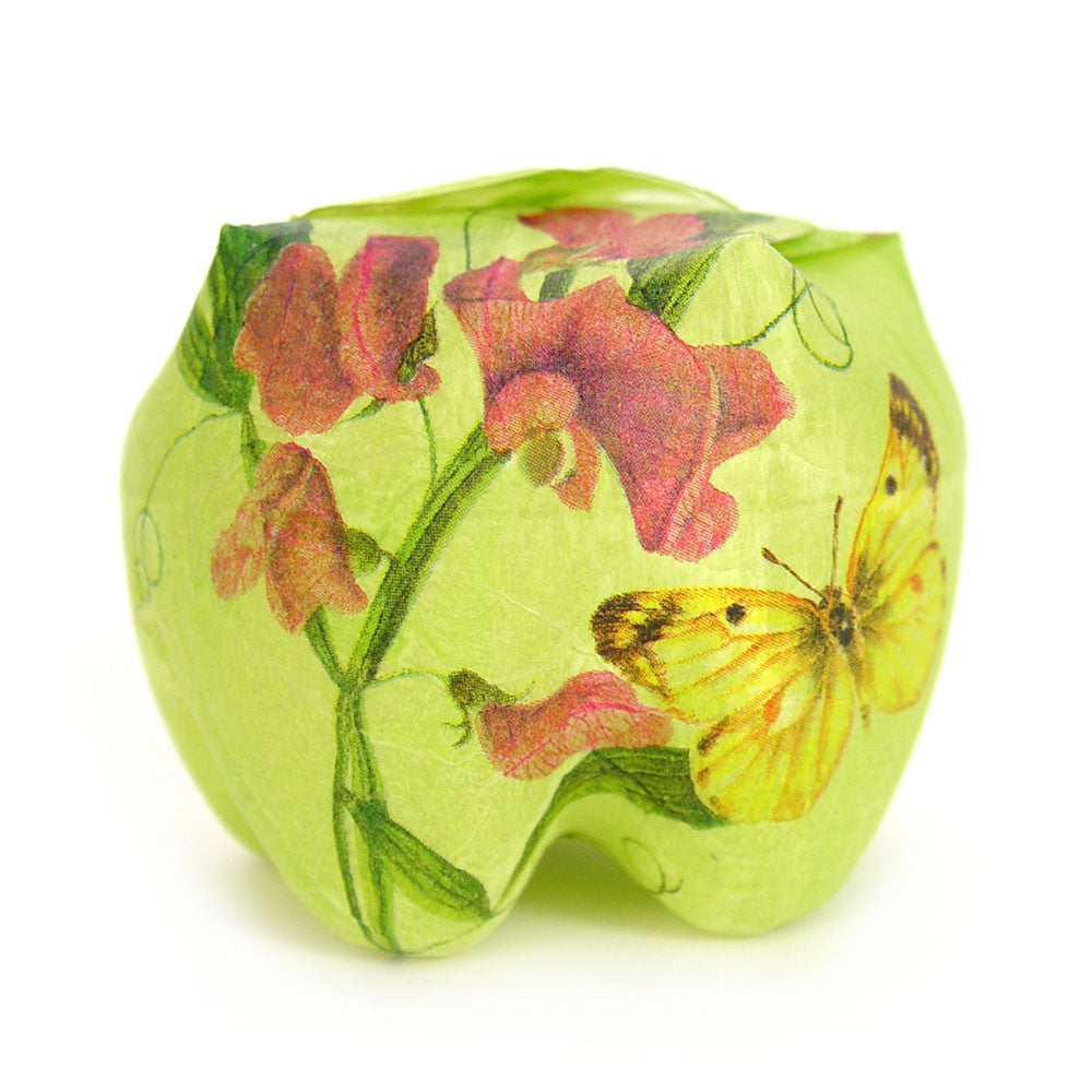 Upcycled Bottle Boxes green with flowers