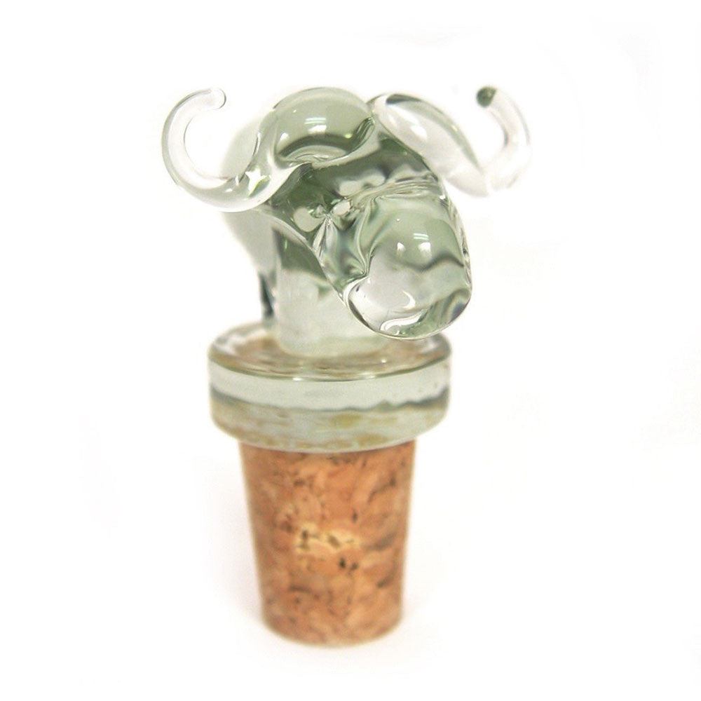 buffalo wine stopper made out of recycled glass