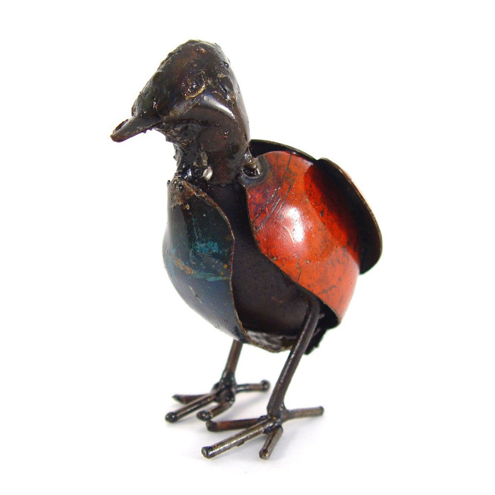 colorful recycled metal baby chick