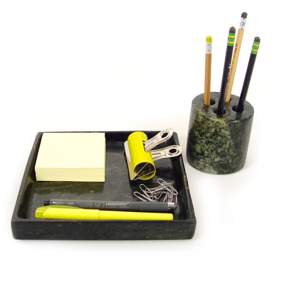 Stone tray made in Zimbabwe with pencil holder