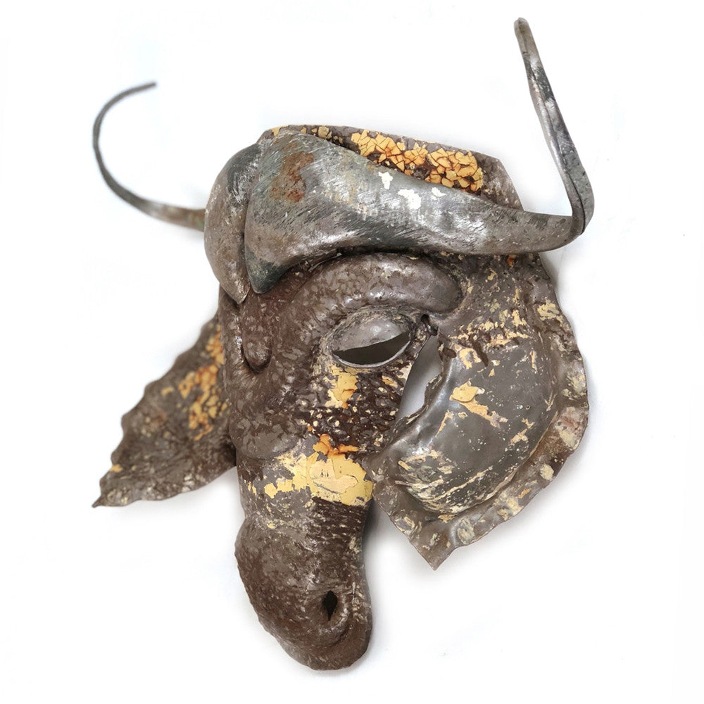 Buffalo Animal Mask - Recycled Metal Wall Art - Image 3
