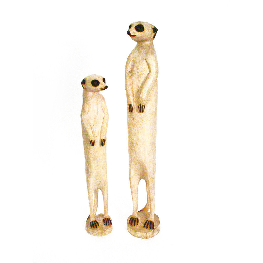 Adorable Hand Carved Standing Meerkat