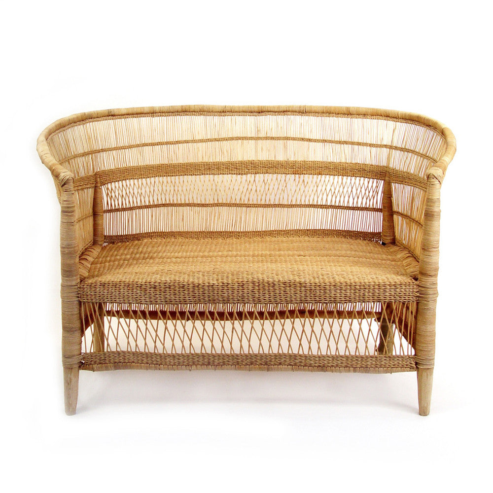 Malawi Cane Loveseat - Natural Front