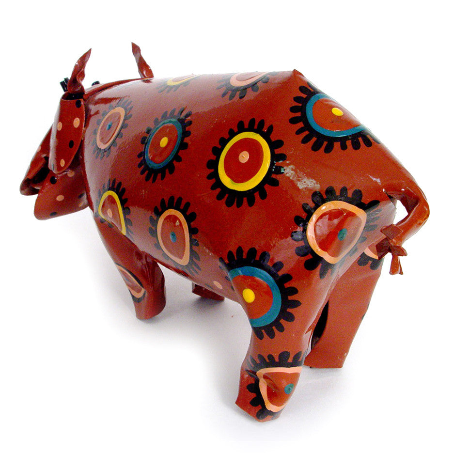 Large Tin Hippo Back View