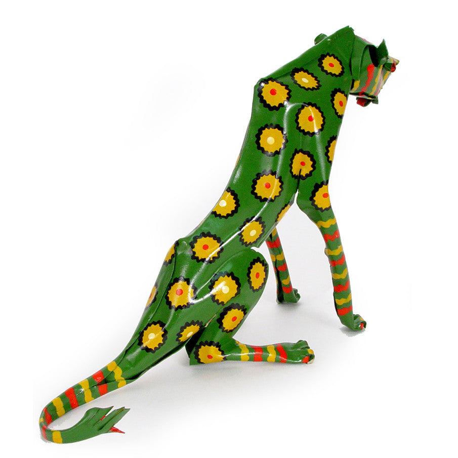 Large Tin Sitting Cheetah - Image 2