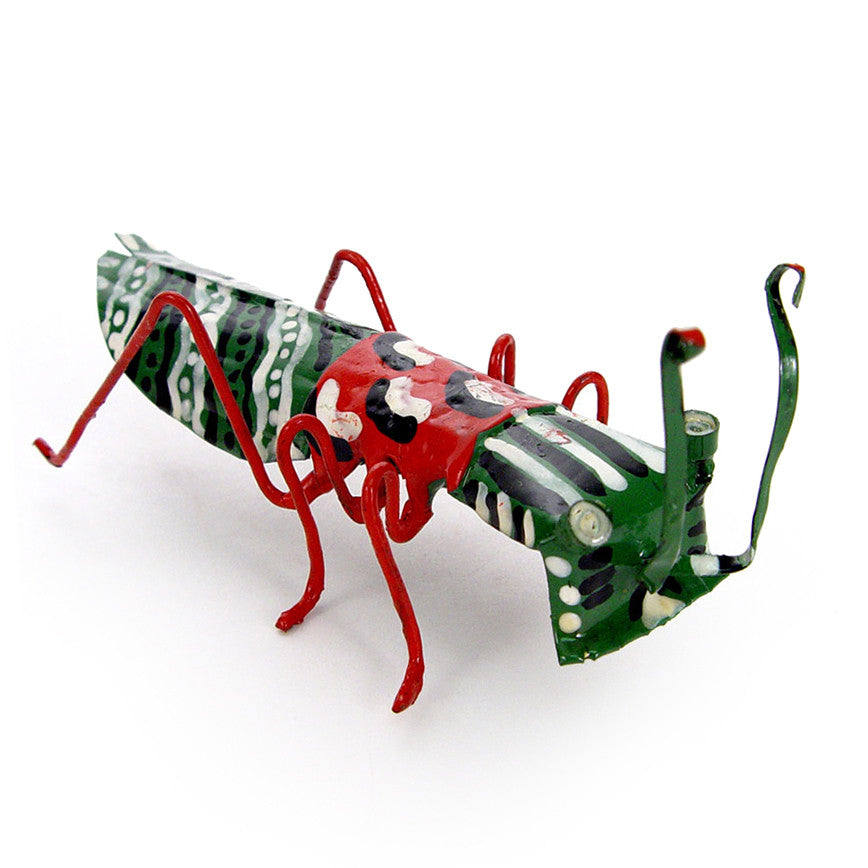 Tiny Tin Grasshopper Front View