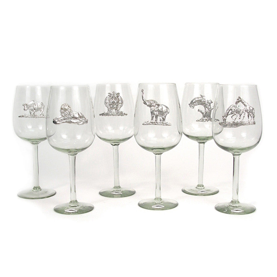 Recycled Glass Pewter Animal Wine Glass - Image 1