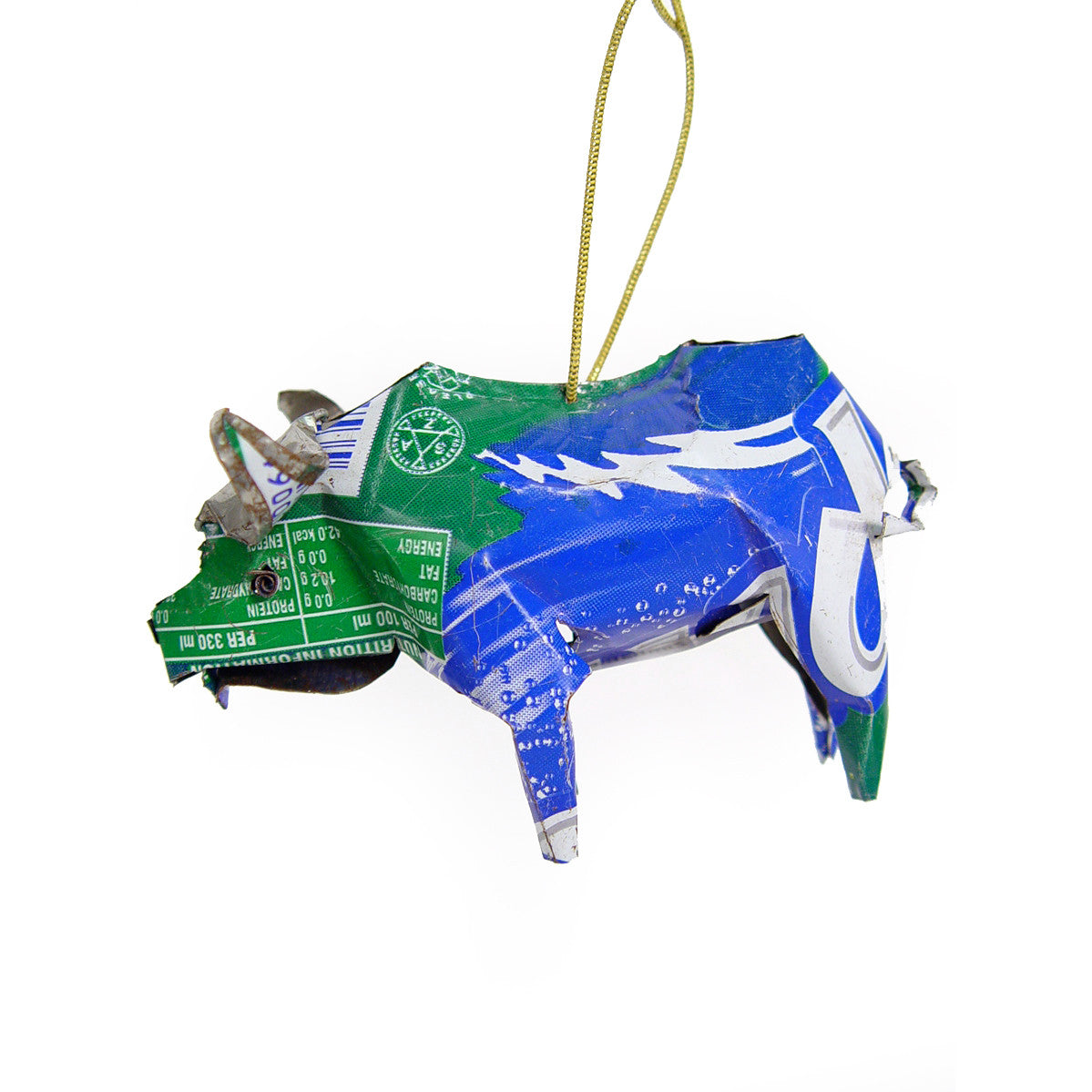 Unpainted Tin Buffalo Ornament Side View