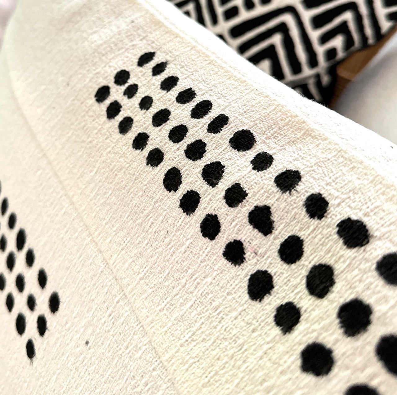 white barkweave fabric detail