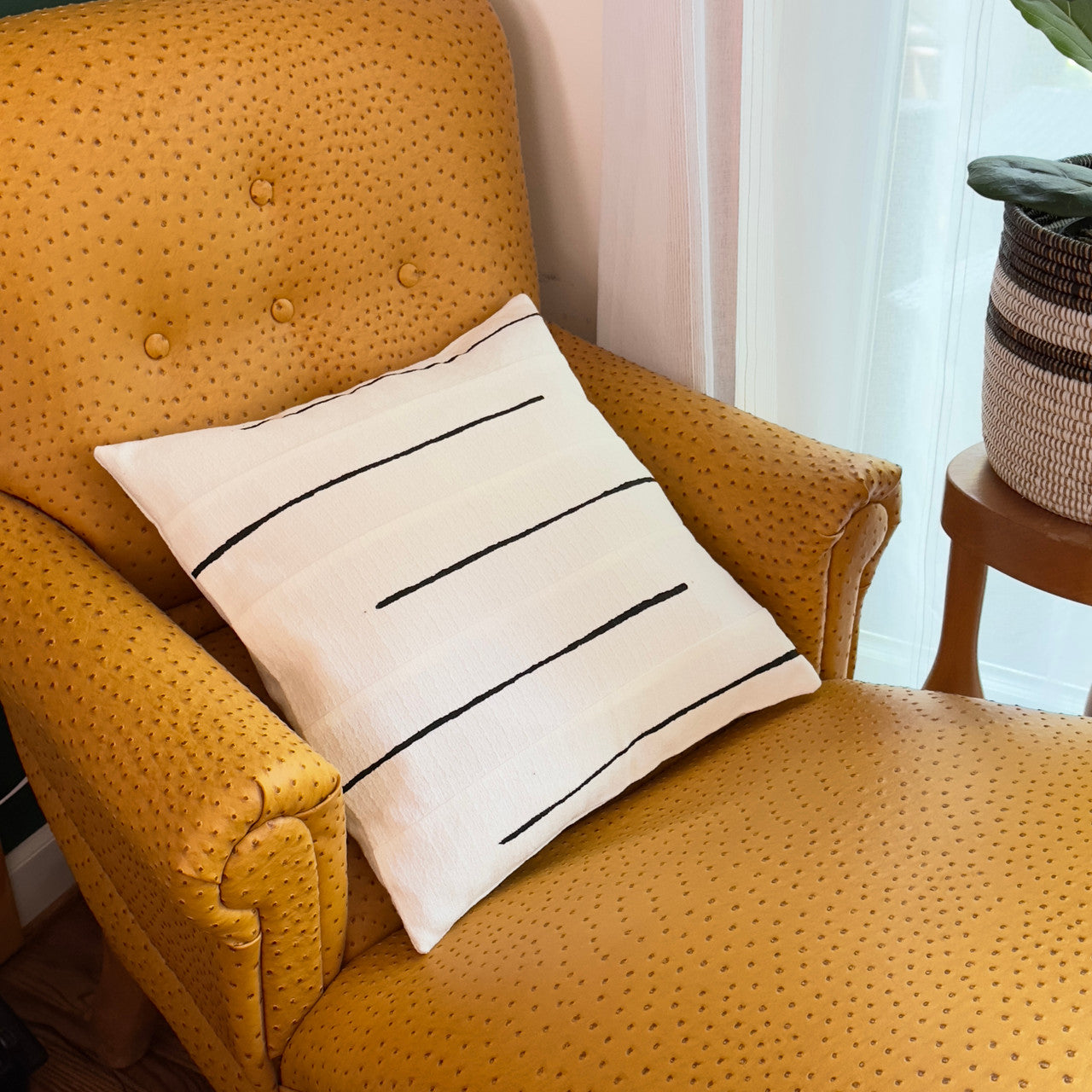 100 percent cotton striped pillow