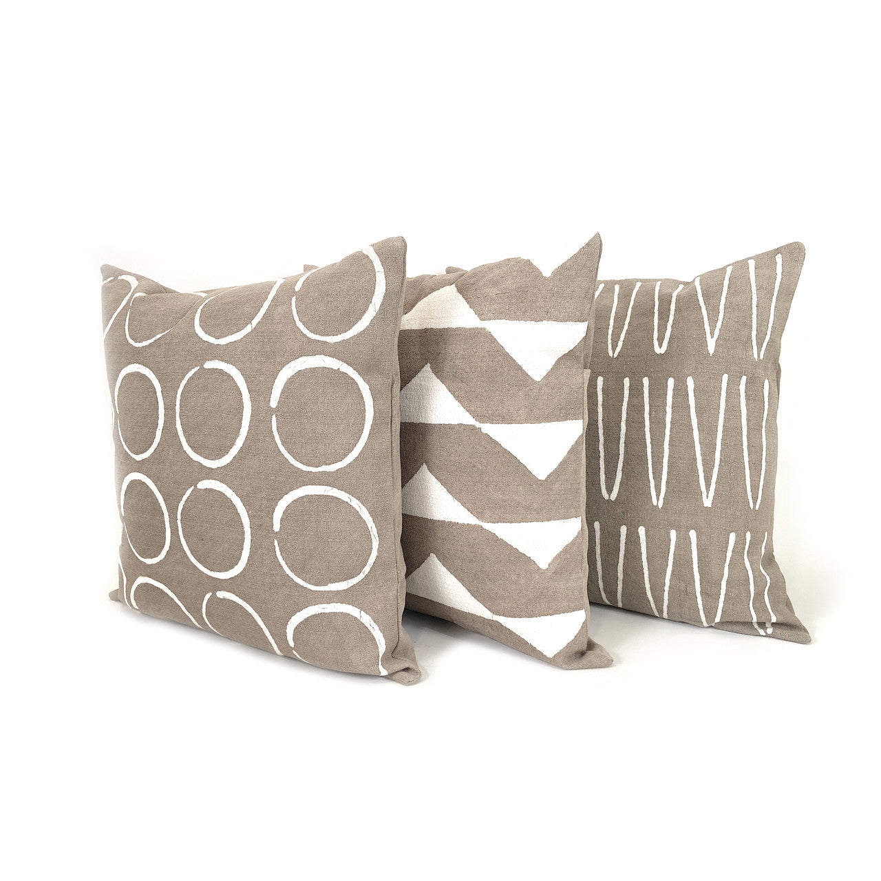 grey handmade lines pillow
