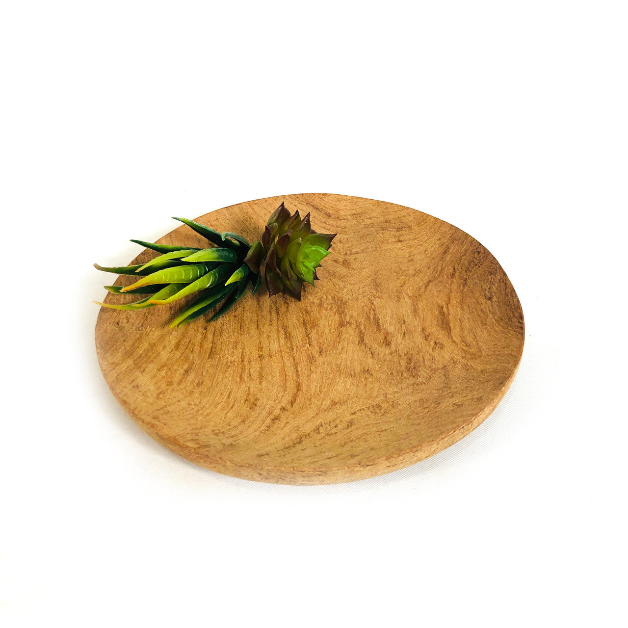 round teak serving platter 